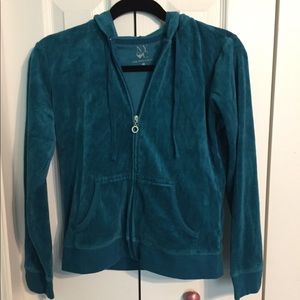NY&Co velour tracksuit teal w rhinestones
